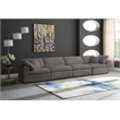 Bowery Hill Contemporary Soft Gray Velvet Modular 4 Piece Sofa