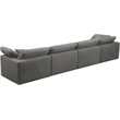 Bowery Hill Contemporary Soft Gray Velvet Modular 4 Piece Sofa