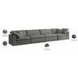 Bowery Hill Contemporary Soft Gray Velvet Modular 4 Piece Sofa