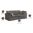 Bowery Hill Contemporary Gray Velvet Modular 2 Piece Loveseat