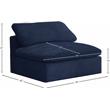 Bowery Hill Contemporary Soft Navy Velvet Modular Armless Chair