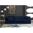 Bowery Hill Contemporary Soft Navy Velvet Modular 3 Piece Sofa