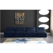 Bowery Hill Contemporary Navy Velvet Modular 4 Piece Armless Sofa
