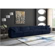 Bowery Hill Contemporary Soft Navy Velvet Modular 4 Piece Sofa