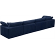Bowery Hill Contemporary Soft Navy Velvet Modular 4 Piece Sofa