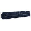 Bowery Hill Contemporary Soft Navy Velvet Modular 4 Piece Sofa