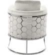 Bowery Hill Contemporary Soft Cream Velvet Upholstereded Chair