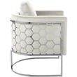 Bowery Hill Contemporary Soft Cream Velvet Upholstereded Chair