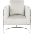 Bowery Hill Contemporary Soft Cream Velvet Upholstereded Chair