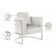 Bowery Hill Contemporary Soft Cream Velvet Upholstereded Chair