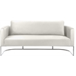 Bowery Hill Contemporary Soft Cream Velvet Upholstereded Sofa