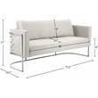Bowery Hill Contemporary Soft Cream Velvet Upholstereded Sofa