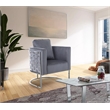 Bowery Hill Contemporary Soft Gray Velvet Upholstereded Chair