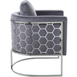 Bowery Hill Contemporary Soft Gray Velvet Upholstereded Chair