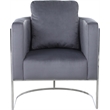 Bowery Hill Contemporary Soft Gray Velvet Upholstereded Chair