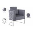 Bowery Hill Contemporary Soft Gray Velvet Upholstereded Chair