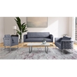 Bowery Hill Contemporary Soft Gray Velvet Upholstereded Sofa
