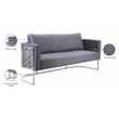 Bowery Hill Contemporary Soft Gray Velvet Upholstereded Sofa