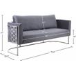 Bowery Hill Contemporary Soft Gray Velvet Upholstereded Sofa