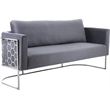 Bowery Hill Contemporary Soft Gray Velvet Upholstereded Sofa