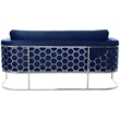 Bowery Hill Contemporary Soft Navy Velvet Upholstereded Sofa