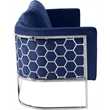 Bowery Hill Contemporary Soft Navy Velvet Upholstereded Sofa