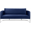 Bowery Hill Contemporary Soft Navy Velvet Upholstereded Sofa