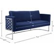 Bowery Hill Contemporary Soft Navy Velvet Upholstereded Sofa