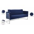 Bowery Hill Contemporary Soft Navy Velvet Upholstereded Sofa