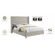 Bowery Hill Contemporary Deep Button Tufted Rich Cream Velvet Full Bed