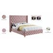 Bowery Hill Contemporary Deep Button Tufted Rich Pink Velvet Full Bed