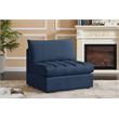 Bowery Hill Contemporary Deep Channel Tufted Soft Navy Velvet Armless