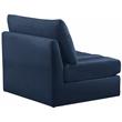 Bowery Hill Contemporary Deep Channel Tufted Soft Navy Velvet Armless