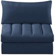 Bowery Hill Contemporary Deep Channel Tufted Soft Navy Velvet Armless