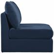 Bowery Hill Contemporary Deep Channel Tufted Soft Navy Velvet Armless