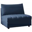 Bowery Hill Contemporary Deep Channel Tufted Soft Navy Velvet Armless