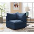Bowery Hill Contemporary Deep Channel Tufted Soft Navy Velvet Corner