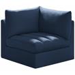 Bowery Hill Contemporary Deep Channel Tufted Soft Navy Velvet Corner