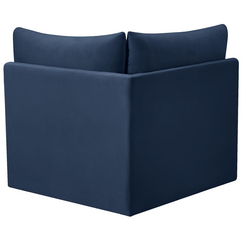 Bowery Hill Contemporary Deep Channel Tufted Soft Navy Velvet Corner