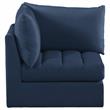Bowery Hill Contemporary Deep Channel Tufted Soft Navy Velvet Corner