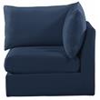 Bowery Hill Contemporary Deep Channel Tufted Soft Navy Velvet Corner