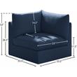 Bowery Hill Contemporary Deep Channel Tufted Soft Navy Velvet Corner