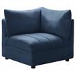Bowery Hill Contemporary Deep Channel Tufted Soft Navy Velvet Corner