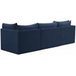 Bowery Hill Contemporary Deep Channel Tufted Soft Navy Velvet Modular Sofa