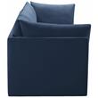 Bowery Hill Contemporary Deep Channel Tufted Soft Navy Velvet Modular Sofa