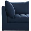 Bowery Hill Contemporary Deep Channel Tufted Soft Navy Velvet Modular Sofa