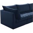 Bowery Hill Contemporary Deep Channel Tufted Soft Navy Velvet Modular Sofa