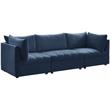 Bowery Hill Contemporary Deep Channel Tufted Soft Navy Velvet Modular Sofa