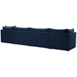 Bowery Hill Contemporary Deep Channel Tufted Soft Navy Velvet Modular Sofa