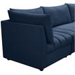 Bowery Hill Contemporary Deep Channel Tufted Soft Navy Velvet Modular Sofa